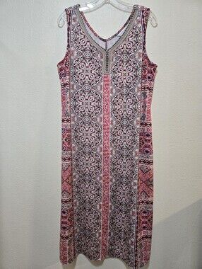 Boho Christopher & Banks  Medallion Print Sleeveless Shift Dress Size L